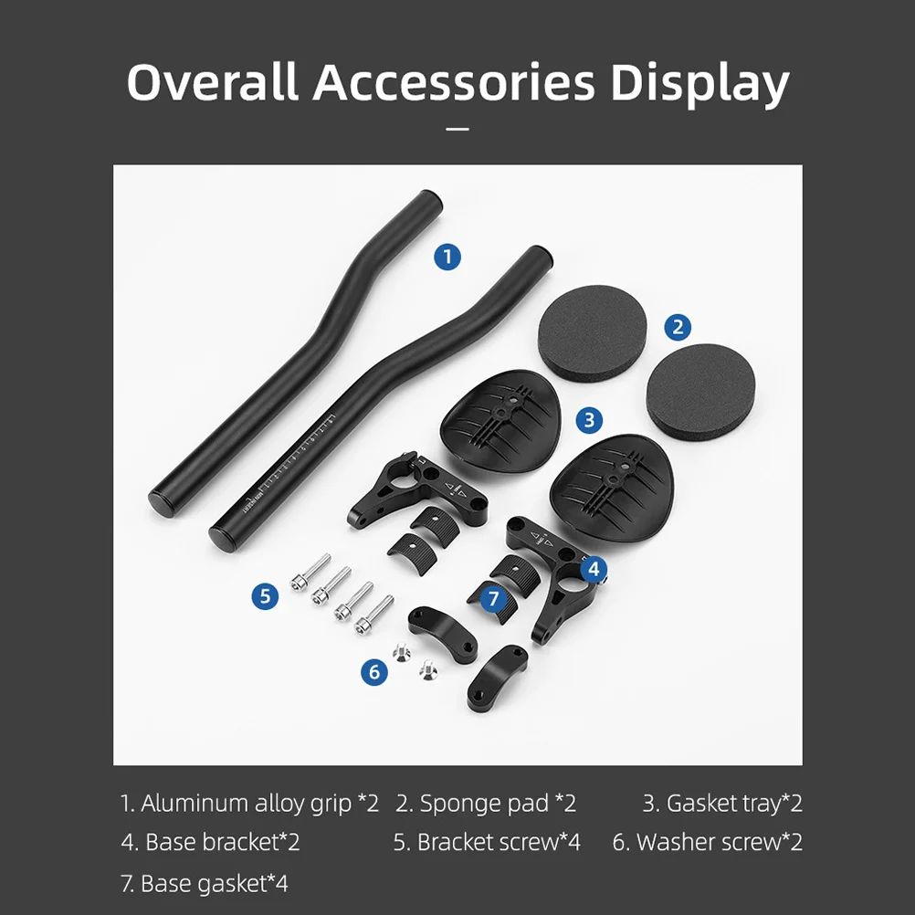 

1Set Bike Front Rest Handle Matte Finish Durable Aluminum Alloy Kid Safety Bike Handlebar Riding Gear Riding Supplies