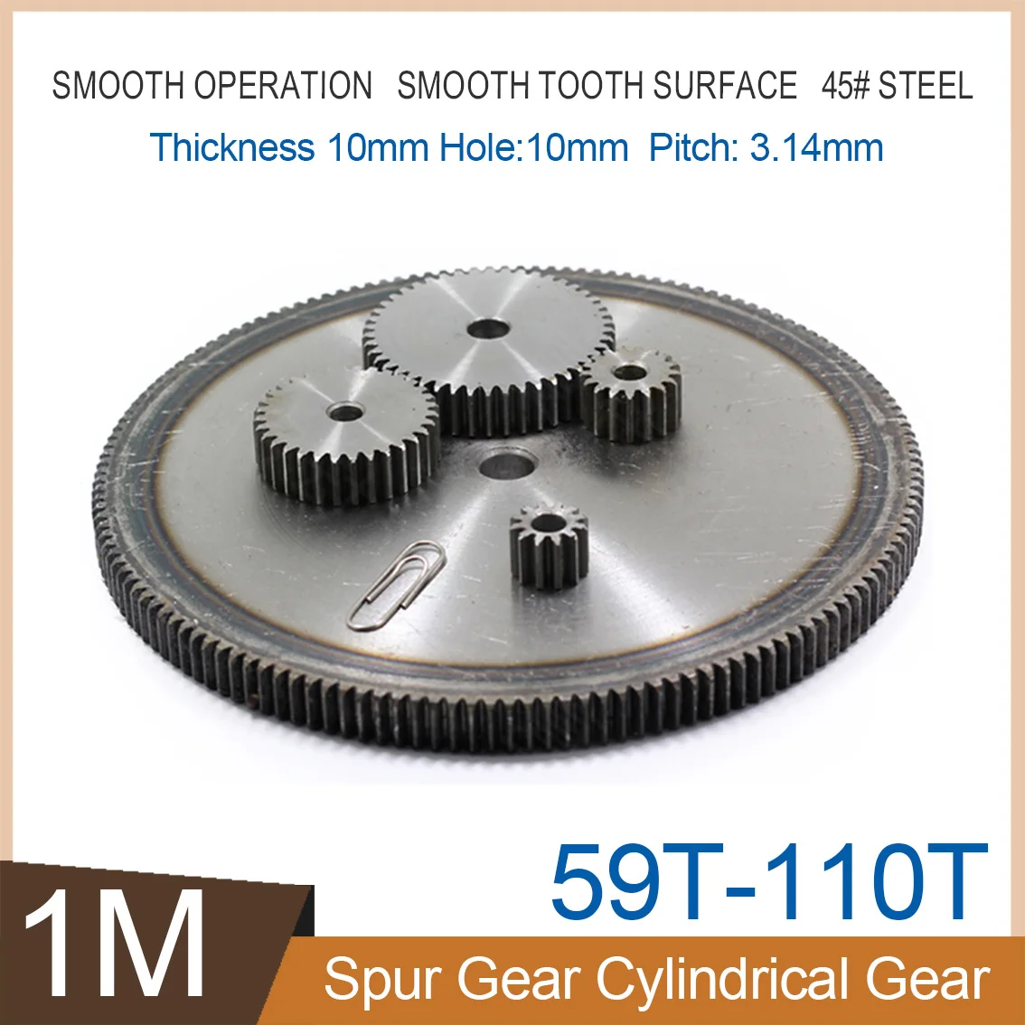 1Pcs Thickness 10mm Positive Gear 59/60/65/70/75/80/81/83/84/85/86/87/90/95/100/110 Teeth Cylindrical Spur Gear Without Steps