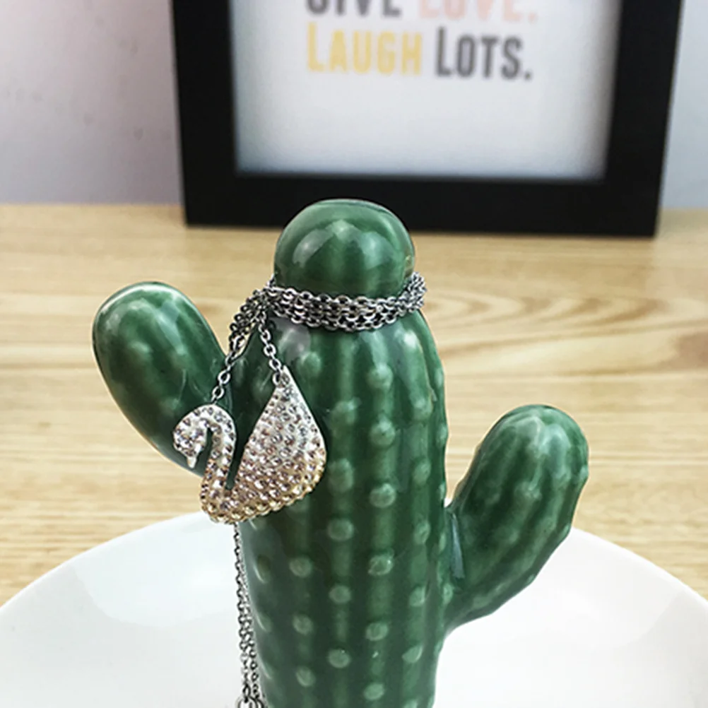 

Cactus Ring Dishes Ceramic Jewelry Tray Holder Simple Decent Design Smooth Surface Elegant Gift Wedding Birthday Anniversary