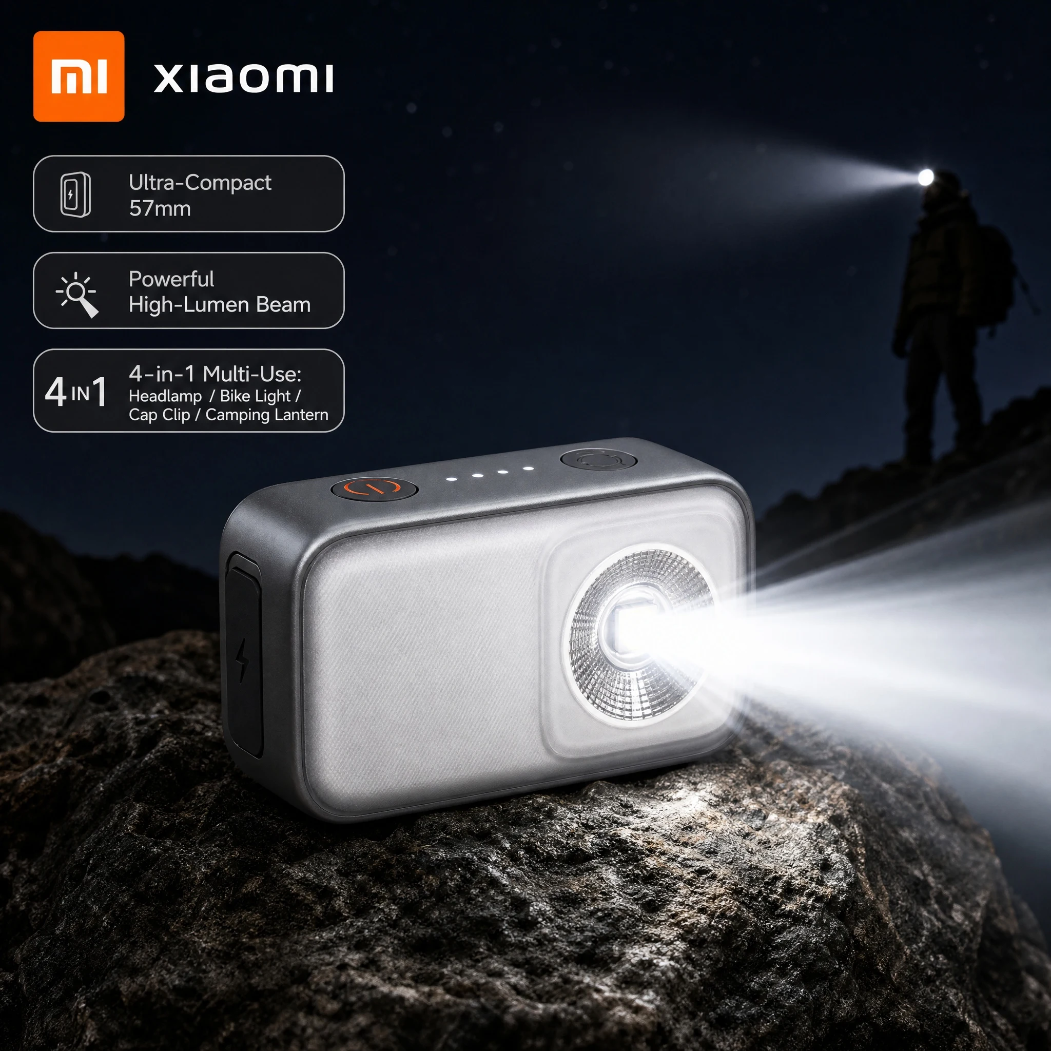 Xiaomi Mijia Multi-Function Outdoor Light 600LM IP66 Waterproof USB Rechargeable Portable Clip Lamp Camping Hiking Emergency LED