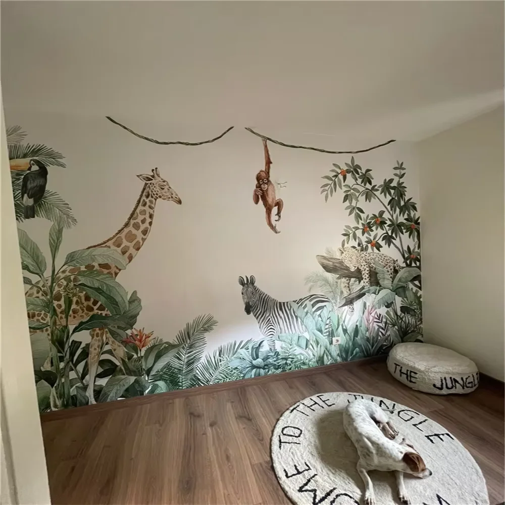 custom Southeast Asian animals wallpaper bedroom Room wallpapers for living room Background Wall paper Home Decoration Stickers