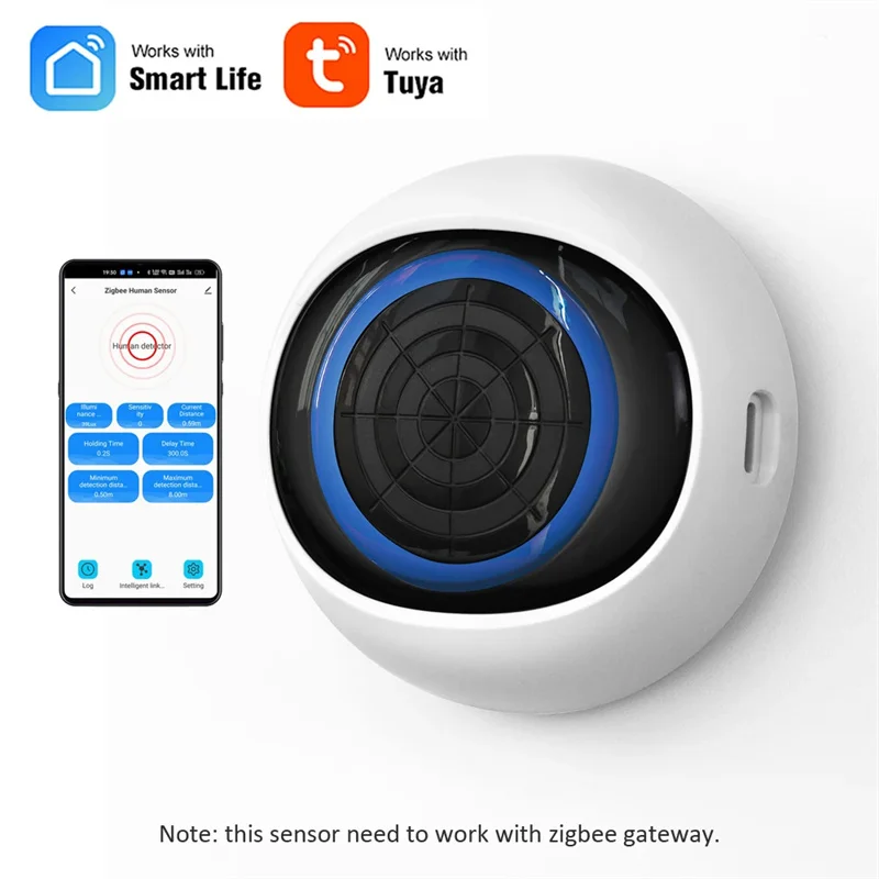 

Интеллектуальный радар Tuya Zigbe, волновой датчик присутствия человека, 5,8G, миллиметровый волновой датчик, индукционный детектор, умная связь