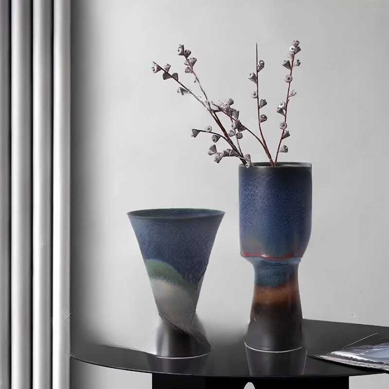 Handmade ceramic vase dried flower device, soft tea ceremony