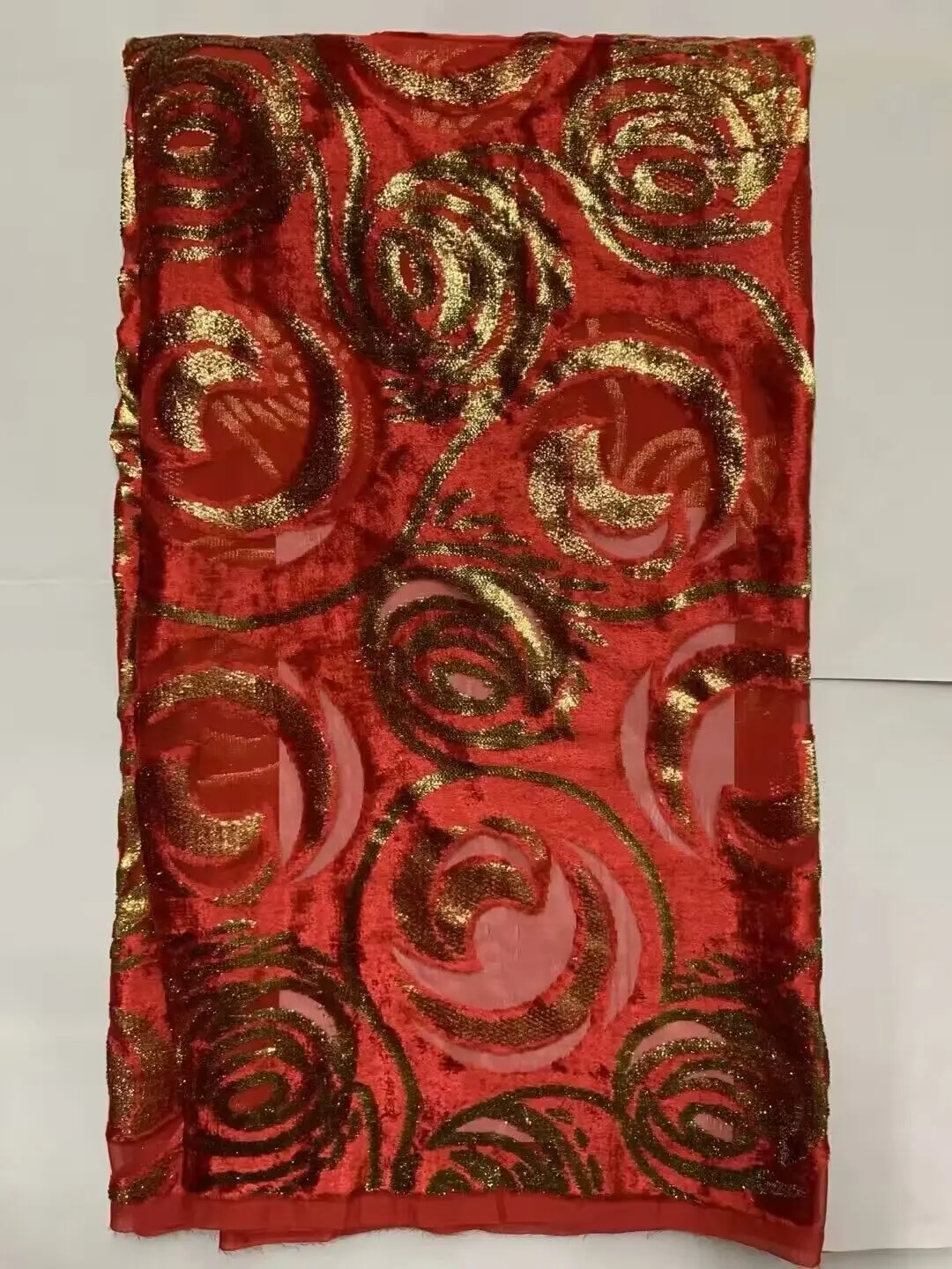 100% Silk Velvet Fabric For Women Dress, Real Silk Burnt-Out Velvet Fabric, High Quality, 5 Yards