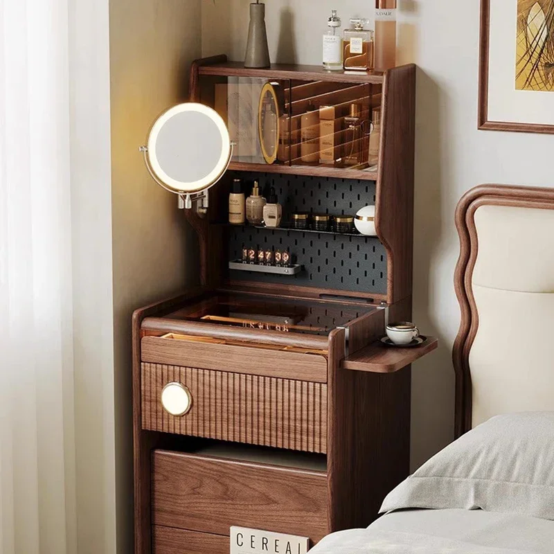 Small Corner Vanity Table Wood Drawers Makeup Mirror Chair Bedside Dressing Table Modern Cosmetics Penteadeira Trendy Furnitur