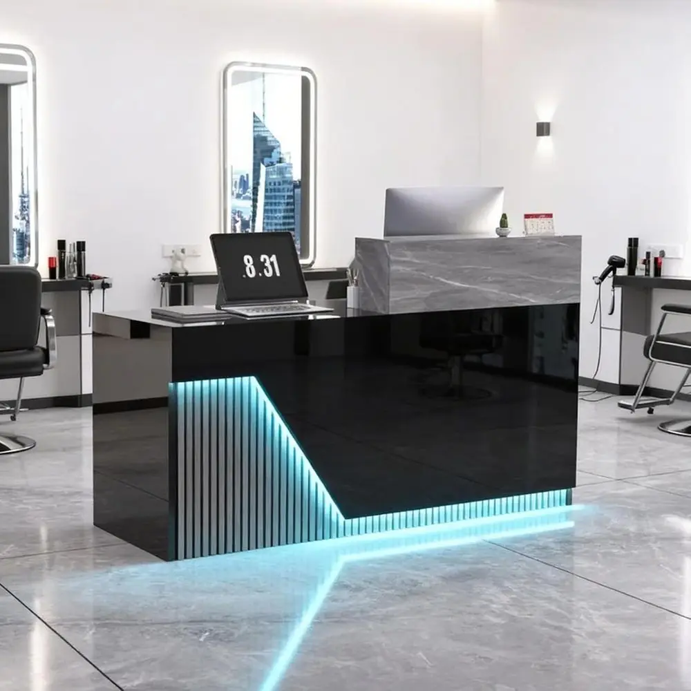 

Storage Desk with RGB 7-Color Light Strip for Counter, Lobby, and Beauty Salon (70.8 Long)