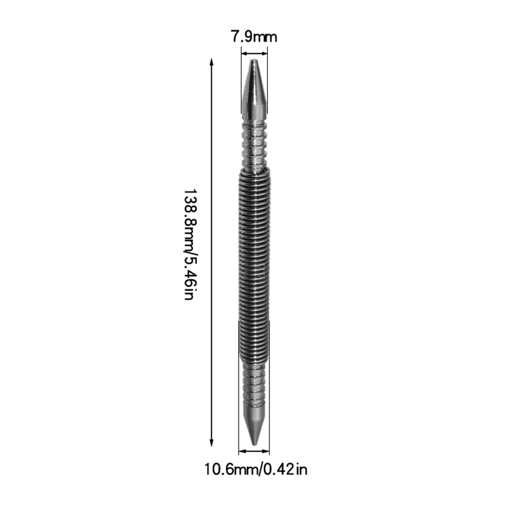 1/2Pcs Spring Tool Hammerless Nail Set Spring Loaded Marking Holes Tool Metal Woodwork Drill Bit Wood Press Dent Marker