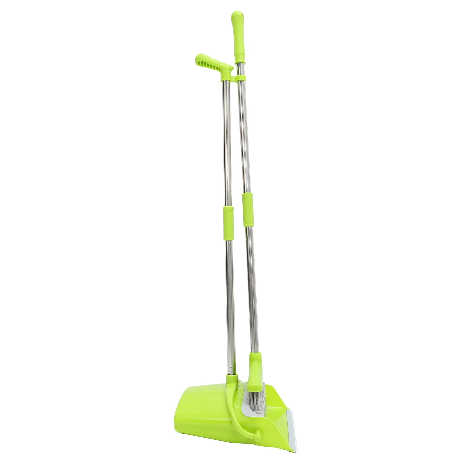 

Upright Broom Dustpan Set Steel Pole Plastic Pan Home Cleaning Tool Kit Green Household Child Storage Office Warehouse