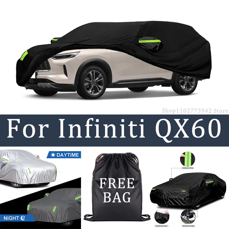 

For Infiniti QX60 Car Cover Full Covers with Reflective Strip Dustproof UV Scratch-Resistant Sunscreen Protective cover