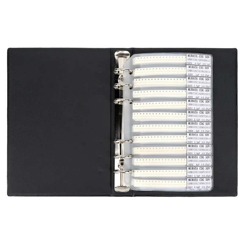 0201 Series 51 Types Capacitors Electronic Components Assortment Kits Sample Book Black
