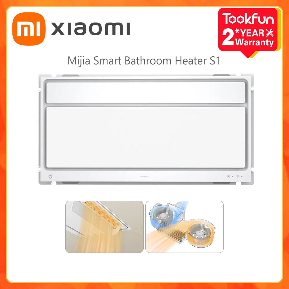 Xiaomi Mijia Smart Bathroom Heater S1 Graphene Heating 2800W Constant Temperature Plasma Sterilization Lighting 240m³/h App