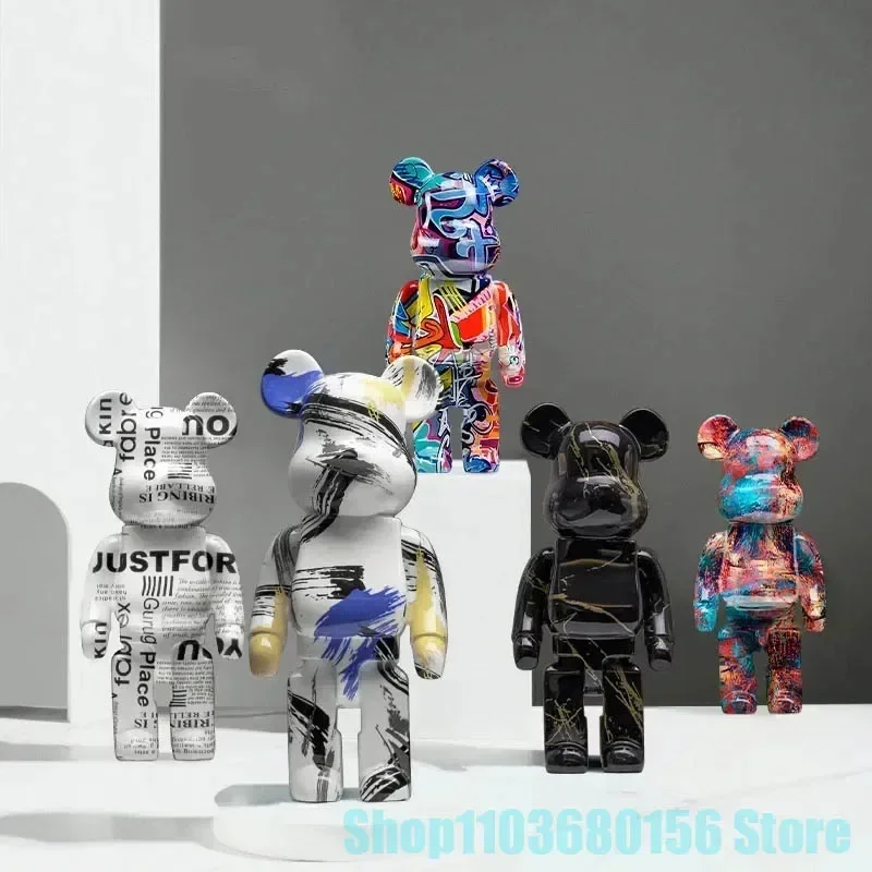 

28cm resin 49 colored graffiti violent bear brick, violent bear, resin decoration, office desk and living room decoration