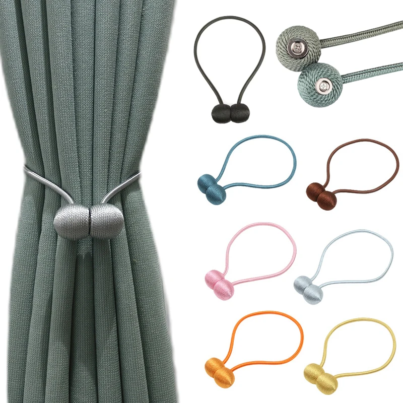 Simple Magnetic Curtain Tieback Straps High Quality Clip Curtains Buckle Holder Decorative Home Polyester Curtains Accessories