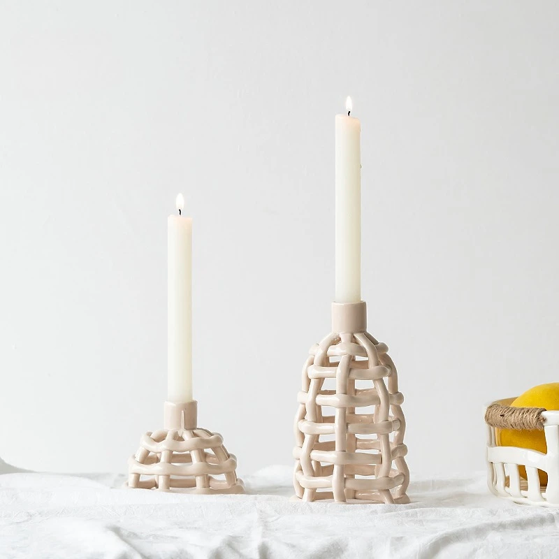 

Керамические подсвечники ручной работы, настольные декоративные подсвечники, украшения для обеденного стола, ужин, ароматерапия