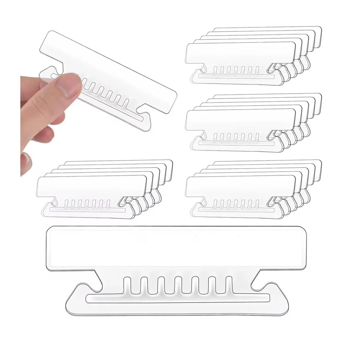 

100Pcs 3 1/2 Inch Hanging File Folder Tabs Plastic Tabs for Hanging File Folders and Inserts Clear File Folder Tabs