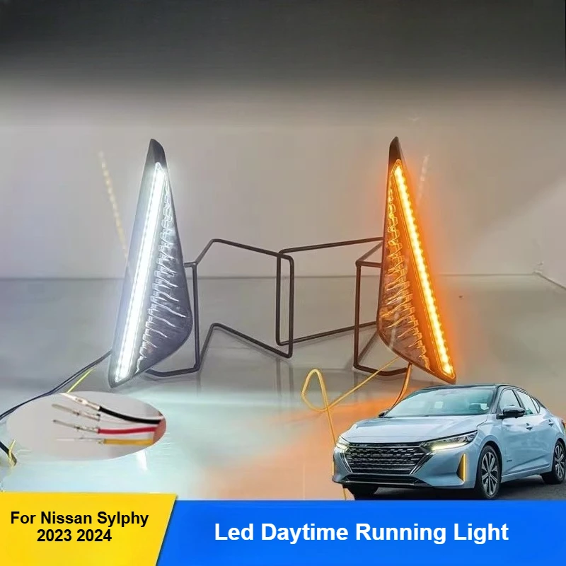 

Led Daytime Running Light Front Fog Lamp Flowing Turn Signal Lamp For Nissan Sylphy 2023 2024 Modification Accessories