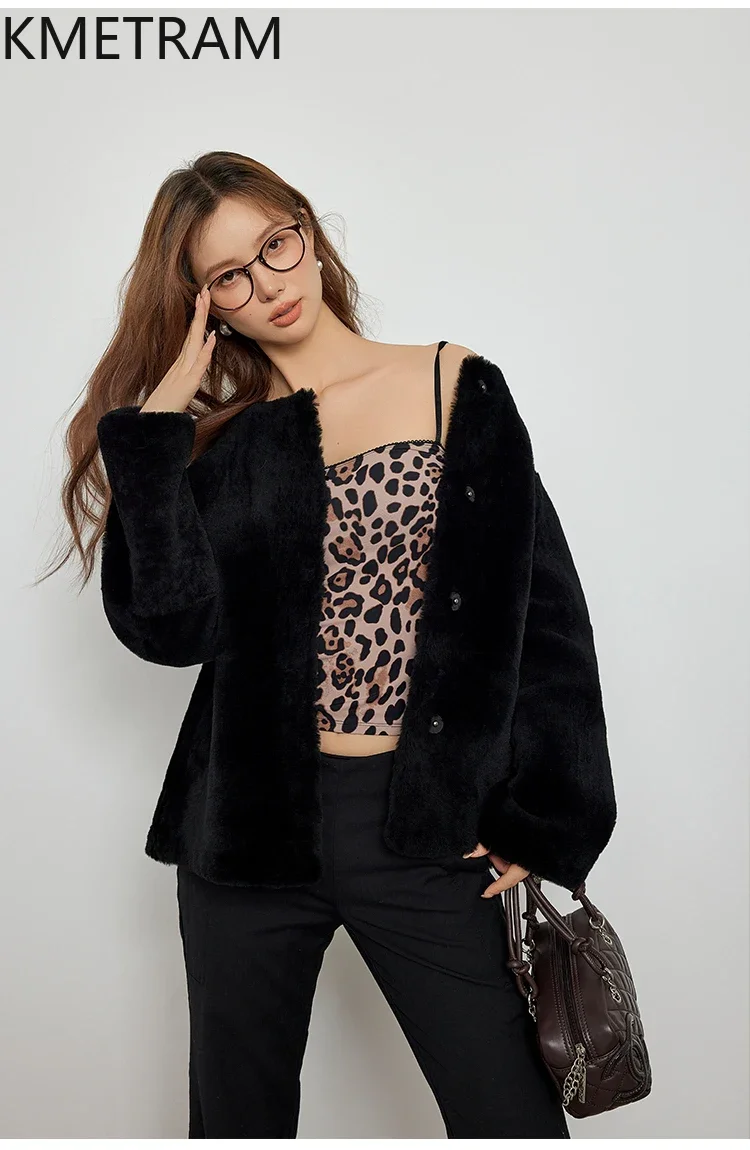 Real Merino Wool Fur Coat Women Short Luxury Natural Sheepskin Fur Jacket Winter Clothes Woman 2024 New in Outerwears дубленка