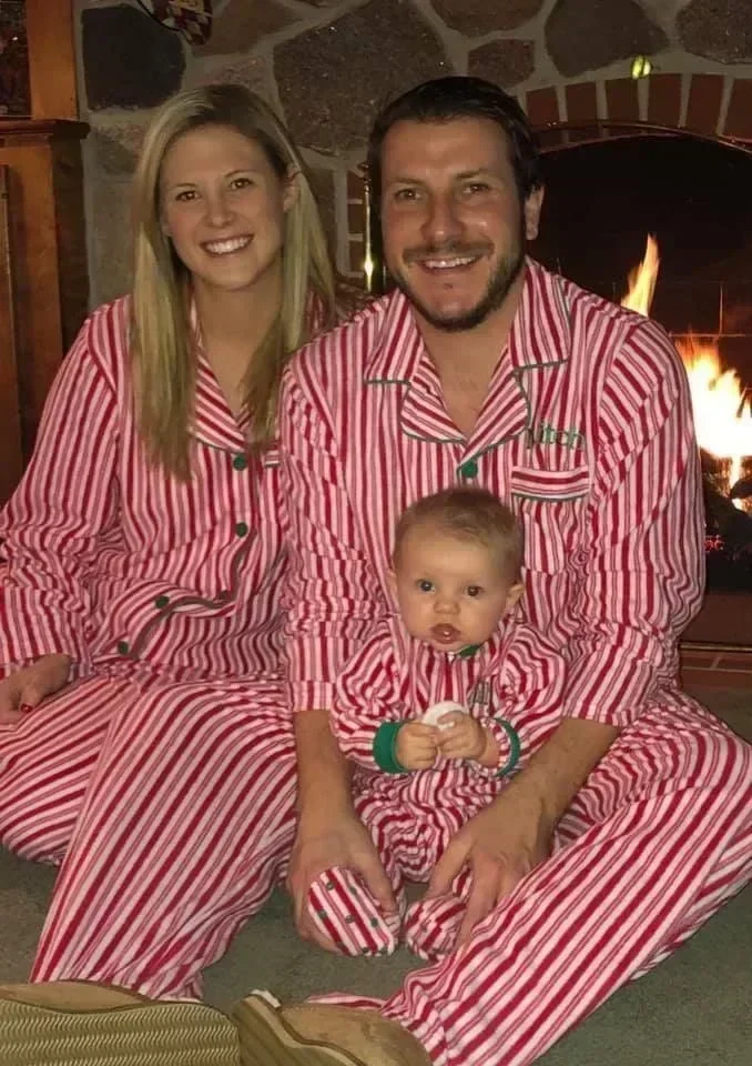 Family Christmas Pajamas Set Striped Print Mother Kids Matching Clothes Button Shirt+Trousers Children Clothing Xmas Look Pijama