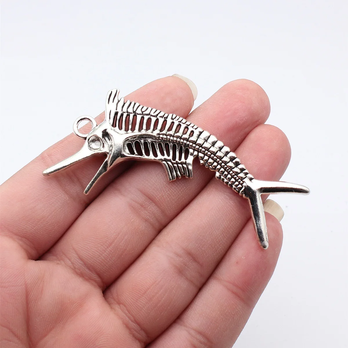 1pcs 81x34mm Antique Silver Color Marlin Fish Fishbone Pendant Handmade Jewelry Making Accessories