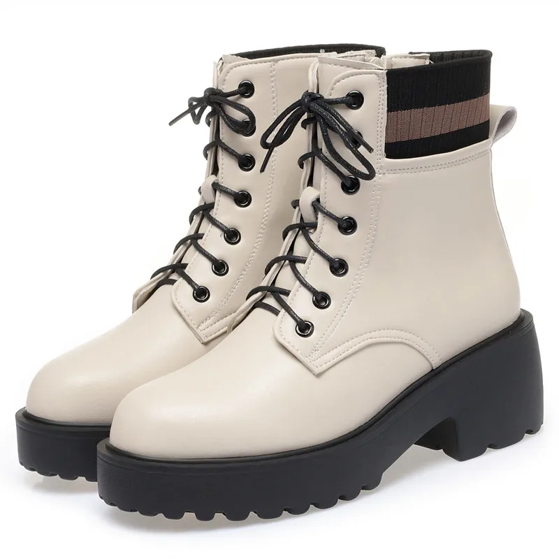 Aiyuqi botas de inverno femininas tamanho grande moda lã quente couro genuíno meias botas antiderrapantes botas curtas femininas