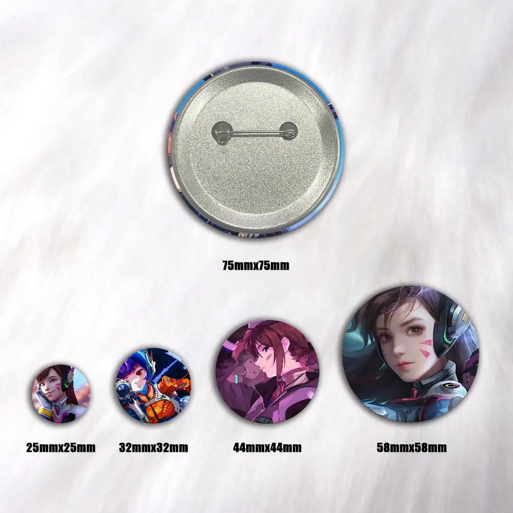 Pop Game O-Overwatch Fan D.Va Kiriko Manga Badge Tinplate DIY Backpack Clothing Accessories Jewelry Pins