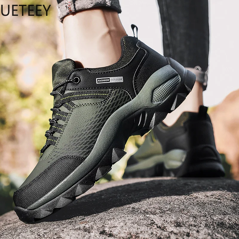 Zapatos de escalada al aire libre para hombre, zapatillas informales a la moda para hombre, parte inferior gruesa de lujo discreta, combina con todo, para las cuatro estaciones