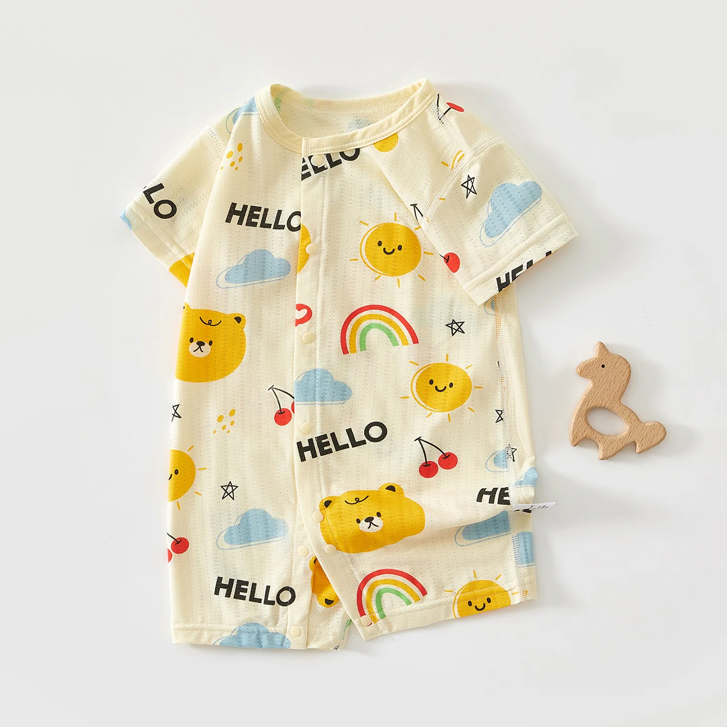 Baby clothes summer thin modal short-sleeved newborn onesie boneless Romper cute baby summer climbing clothes