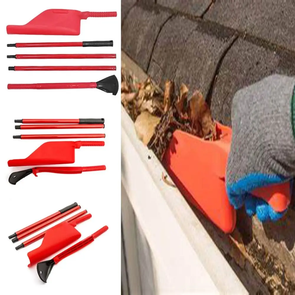 5pcs Plastic Handle Retractable Drain Gutter Scoop Easy to Use Portable Drain Cleaning Kit Sturdy Multifunctional