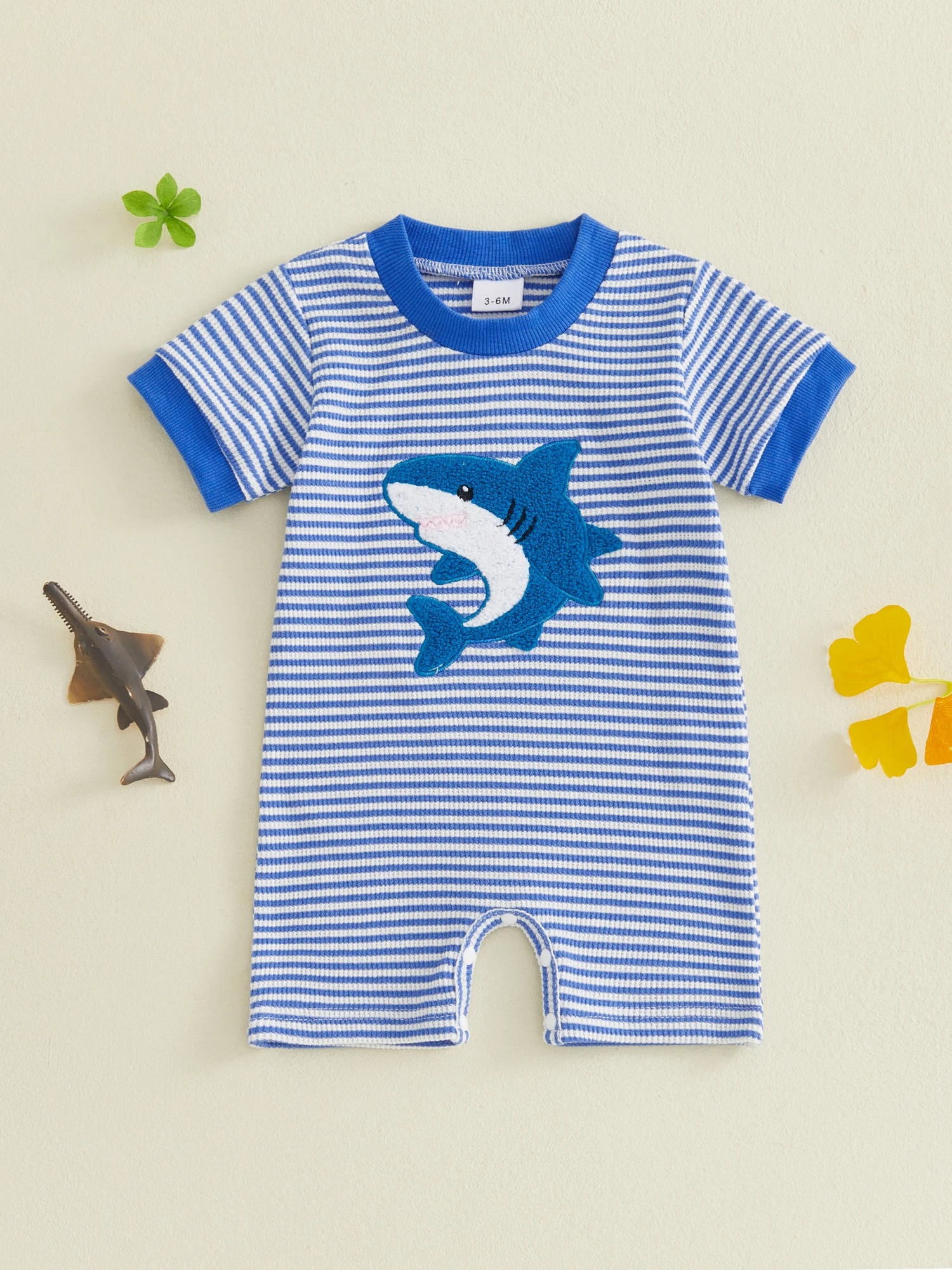 

Infant Boy Cute Dinosaur Print Short Sleeve Romper Round Neck Jumpsuit Newborn Summer Playsuit Outfit for Baby Boy