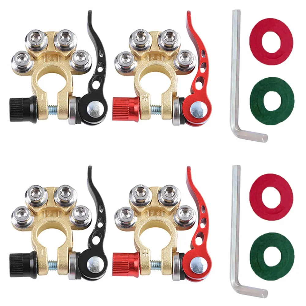 2 Stuks Auto Batterij Terminal Connectors Quick Release Disconnect 12V 24V Positieve Negatieve Batterij Kabel Uiteinden voor SAE/JIS Type Auto