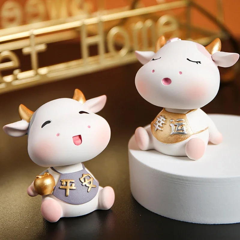 

Скандинавские милые креативные исцеляющие животные, украшения в виде теленка INS Feng'er, детская комната, стол, украшение для рабочего стола, экономия, банка