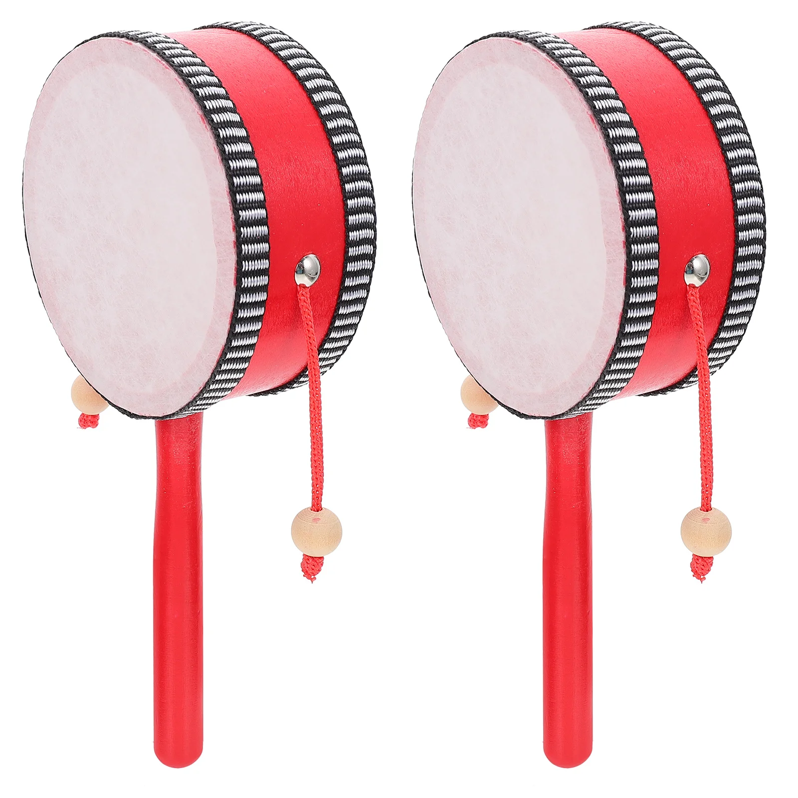 

2Pcs Wave Drummer Wooden Toys Babies Kids Shaking Drum Hand Puzzle Educational Traditional Shape Colorful
