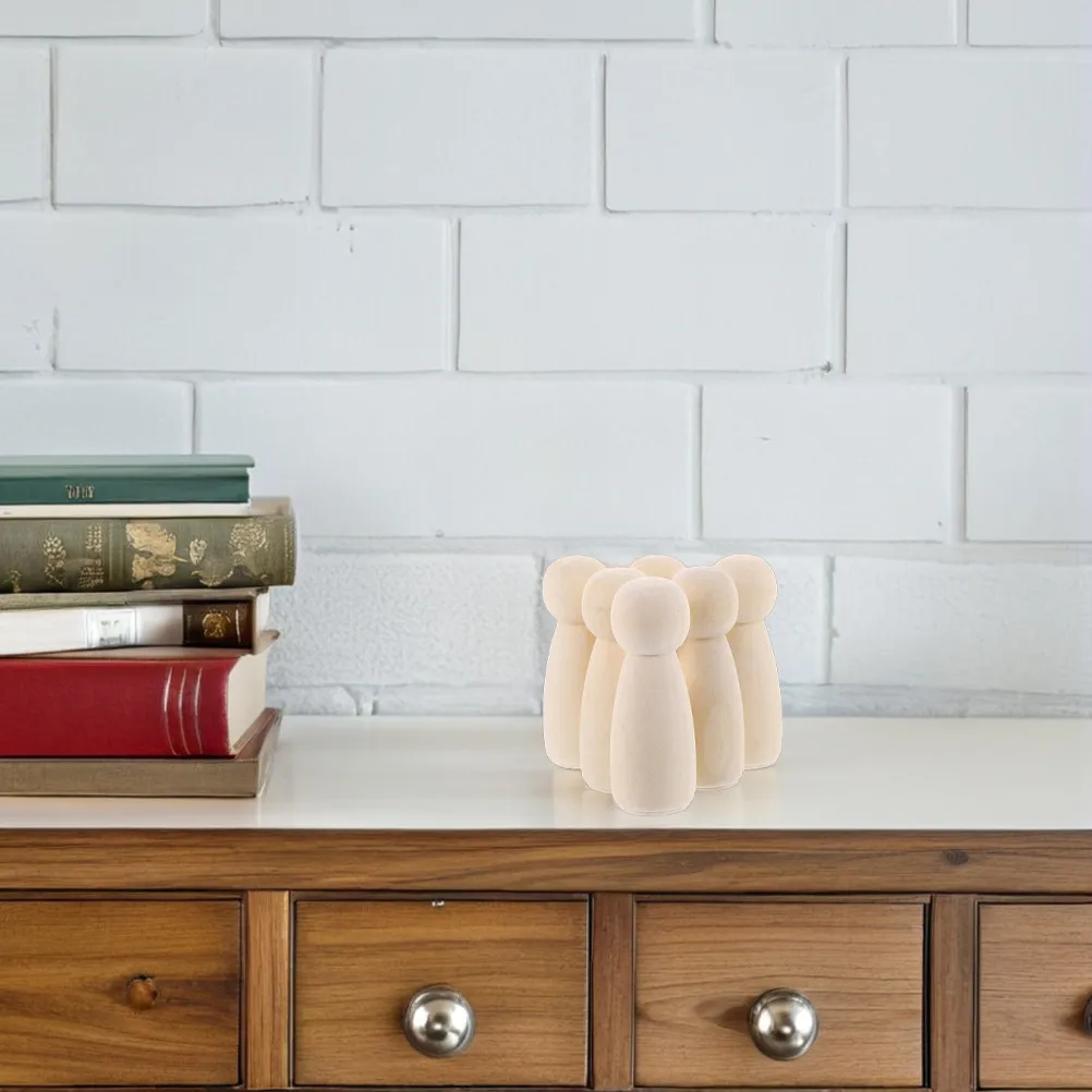 

50 деревянных фигурок-пегов из натурального дерева, неокрашенные, для росписи своими руками, творческих проектов, детского творчества, украшения для вечеринок, путешествий