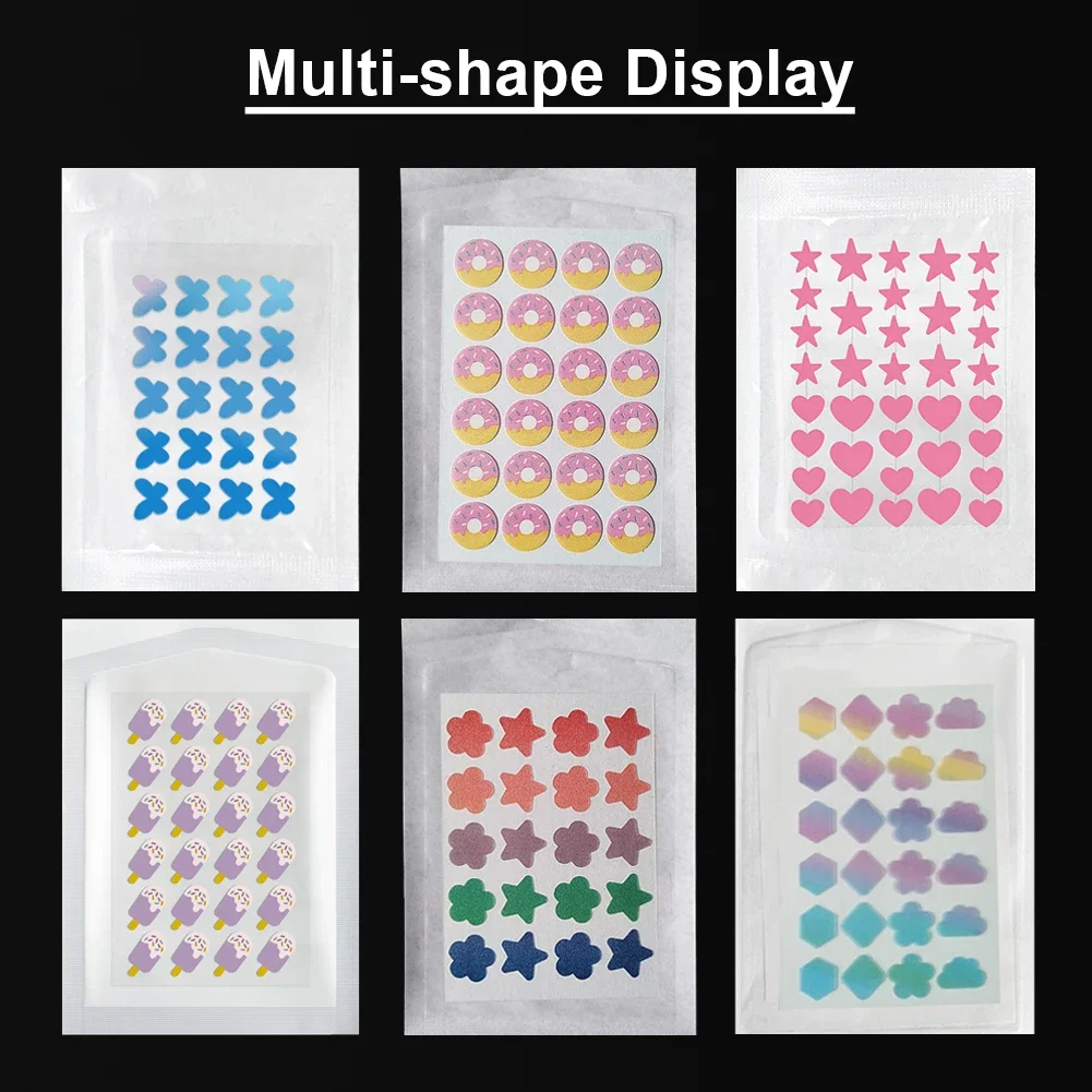 별 여드름 패치, 보이지 않는 여드름 제거 스킨 케어 스티커, 다채로운 컨실러 페이스 스팟 뷰티 메이크업 도구, 10 장