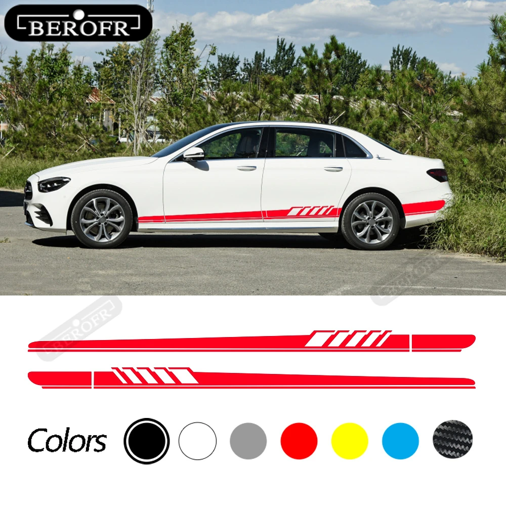 

Car Door Side Stripe Decals Long Vinyl Stickers For Mercedes Benz E Class W212 E200 E300 E350 E220 W213 A207 E63 Edition 1 AMG