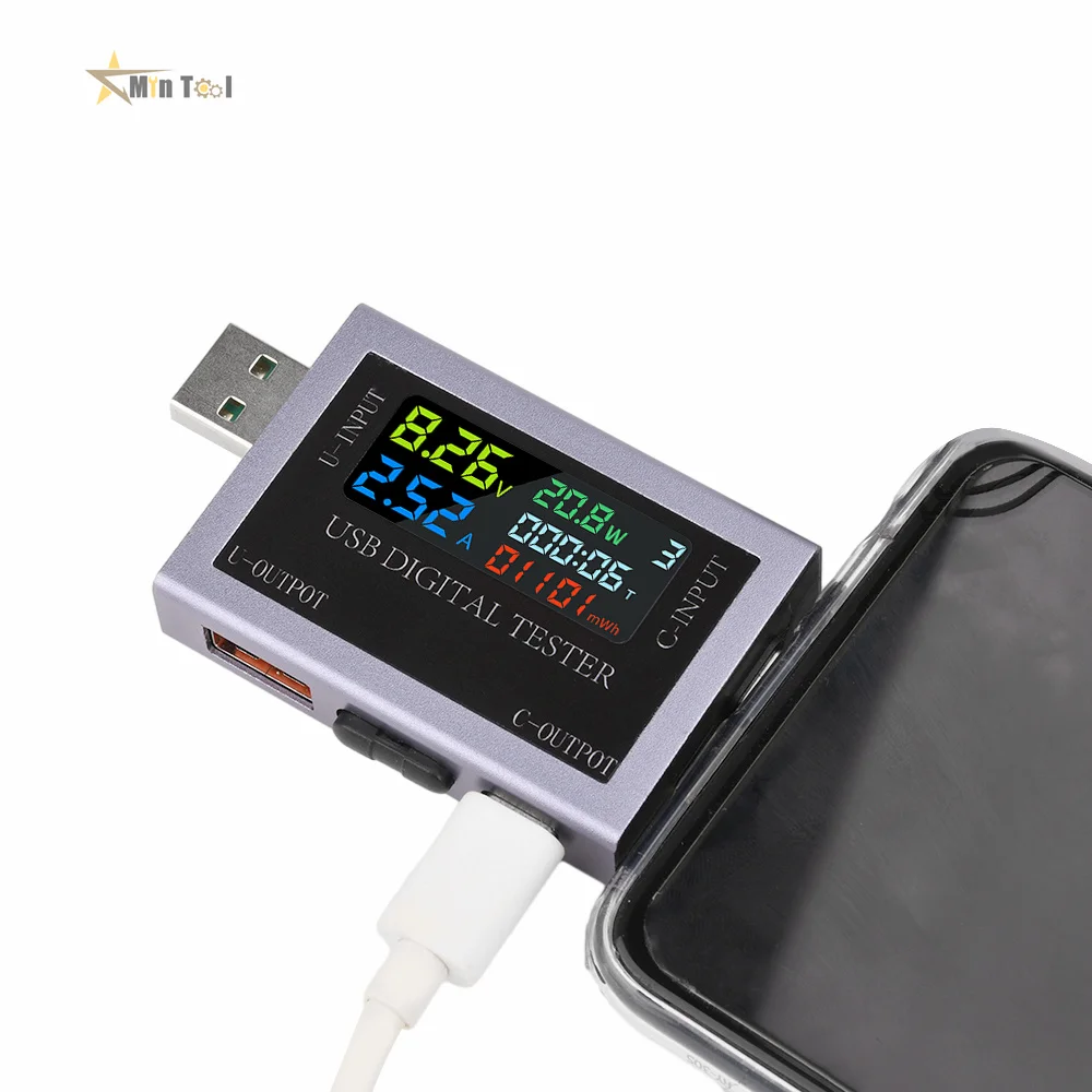 DC 4.5~50V 0-8A Type-C USB Tester Digital Voltmeter Amperimetro Current Voltage Meter Volt Ammeter Detector Power Bank Charger ﻿