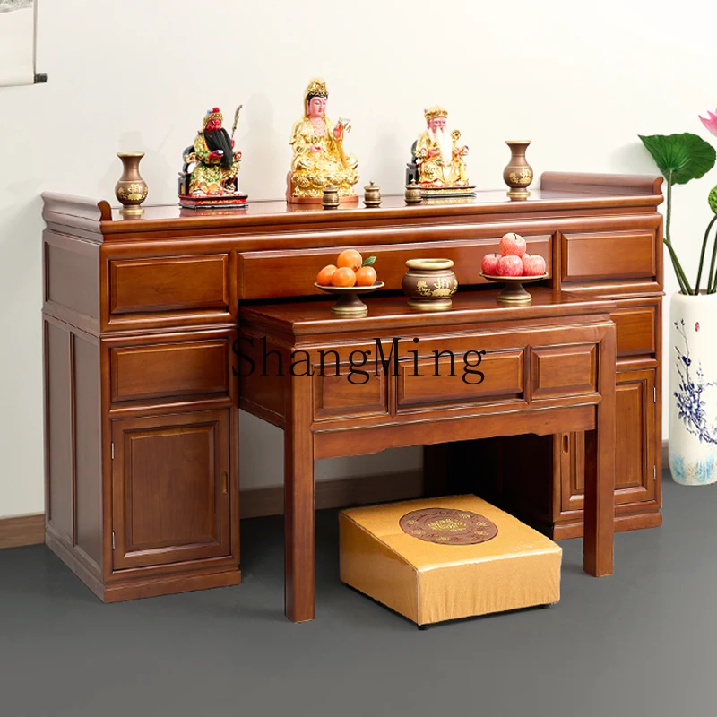 

DHY solid wood table for household incense case Buddha table for Taiwan Buddha Tai Buddha God of Wealth