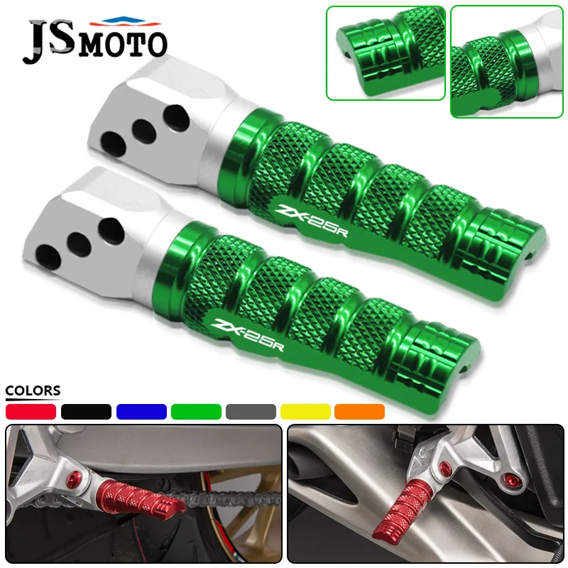 Motorcycle CNC Footrest Rests Pedals Aluminum Passenger Rear Footpegs Foot Pegs For ZX-25R ZX25R zx-25r 2020 2021 2022 2023 2024