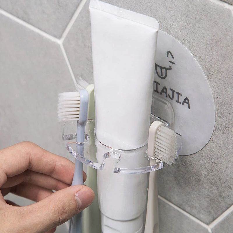 Home Creative Bathroom No Drilling, Fun Toothbrush Holder Storage, Wall-Mounted Multifunctional Tooth Holder Shaver Hook