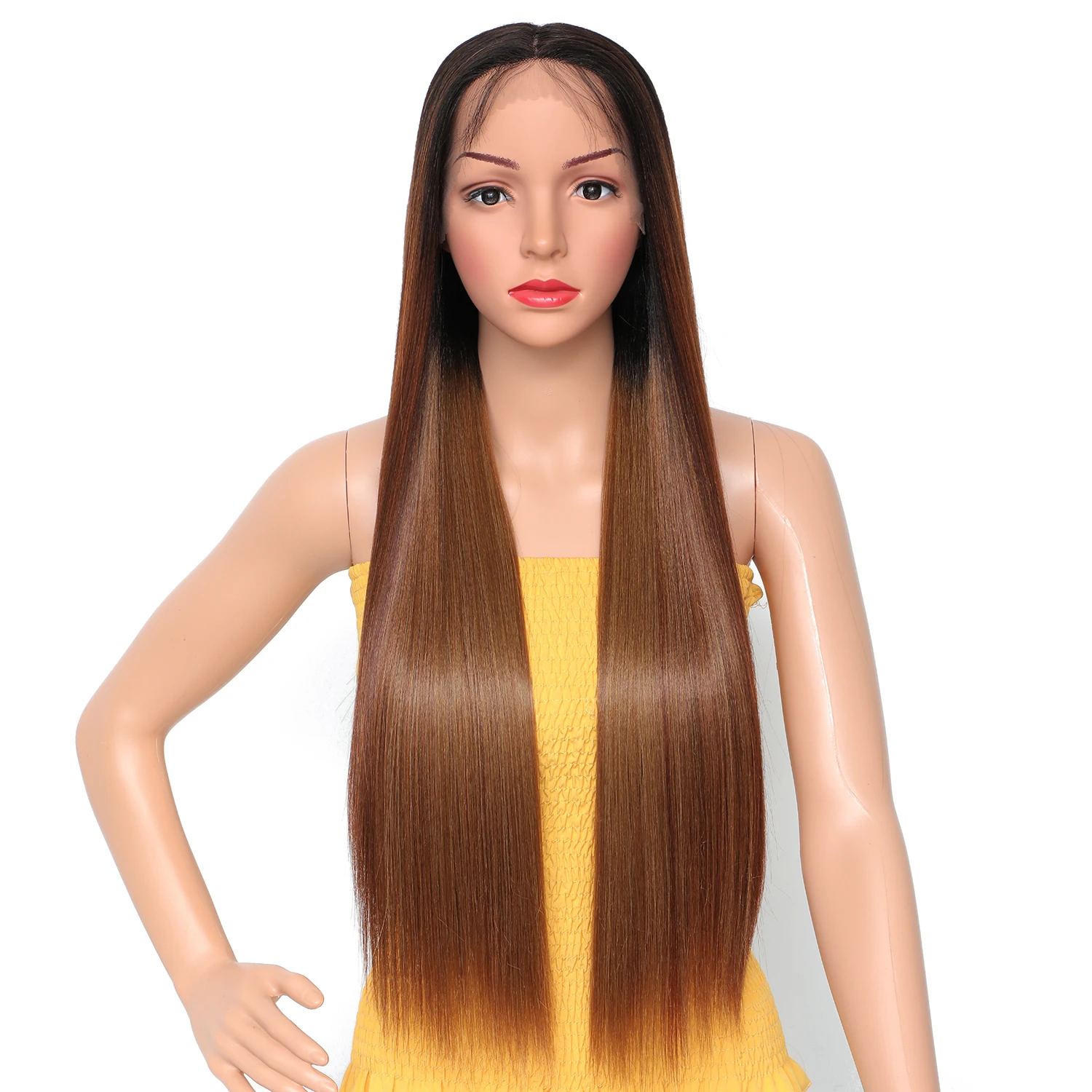 

30 Inch Middle T Part 13*4*1 Lace Front Wigs Long Straight Hair Heat Resistant Synthetic Hair Lace Wig for Women Daily Use