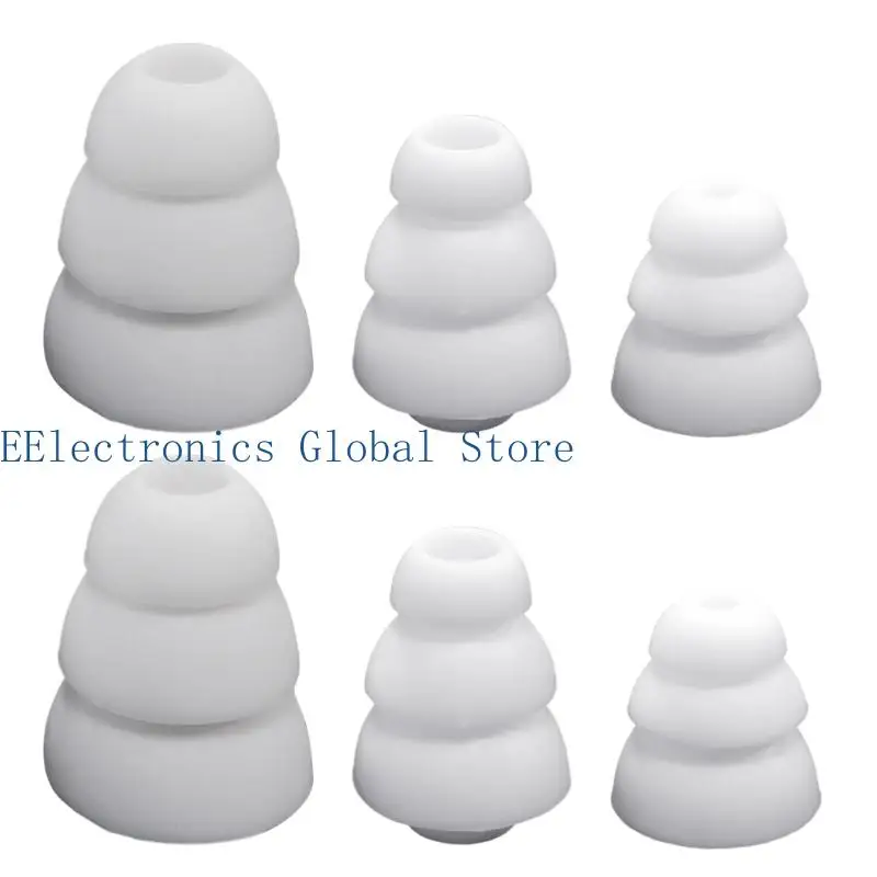 462B 3.8mm Noise Cancelling Triple Layer Silicone Earphone Tip With Deep Fit For Superior Noise Reductions