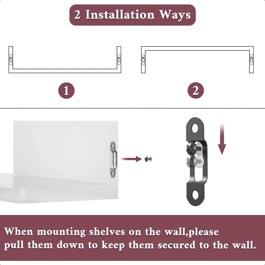 ชั้นวางของติดผนังไม้จริงสีชมพู