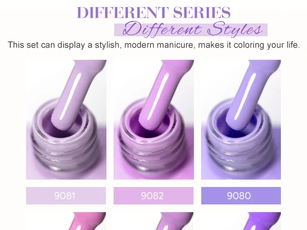 Verbessertes HEMA FREE CANNI Nagelgel-Nagellack-Set, hellviolette Kollektion, geleerosa, natürliches französisches Nageldesign, Soak Off UV-LED-Nägel – Detail 7