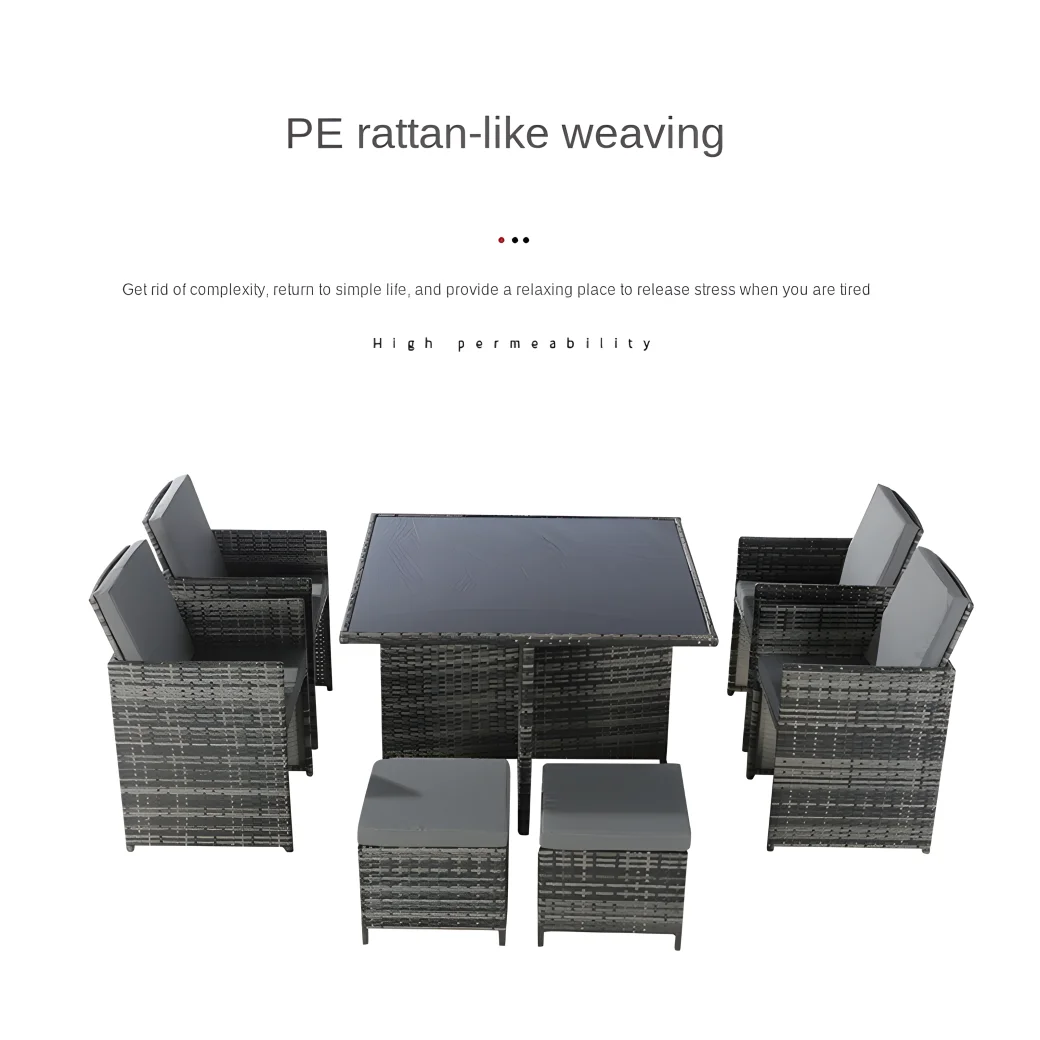 

-Современный плетеный диван-кресло из ротанга из полиэтилена с подушкой для сада, виллы, повседневная мебель для гостиницы и кухни