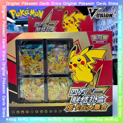 100%Original Pokemon Pikachu Game Collection Cards PTCG Simplified Chinese Morpeko V-UNION Gift Box Hobby Booster Pack Toys