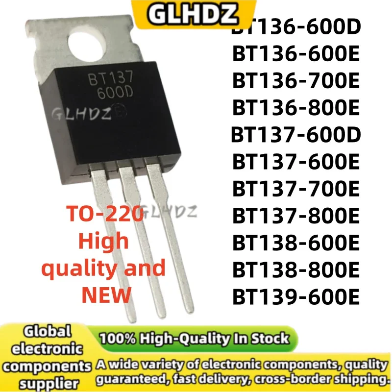 10pcs Original BT136-600D/600E BT136-700E BT136-800E BT137-600D/600E/700E/800E BT138-600E/800E BT139-600E in stock TO-220