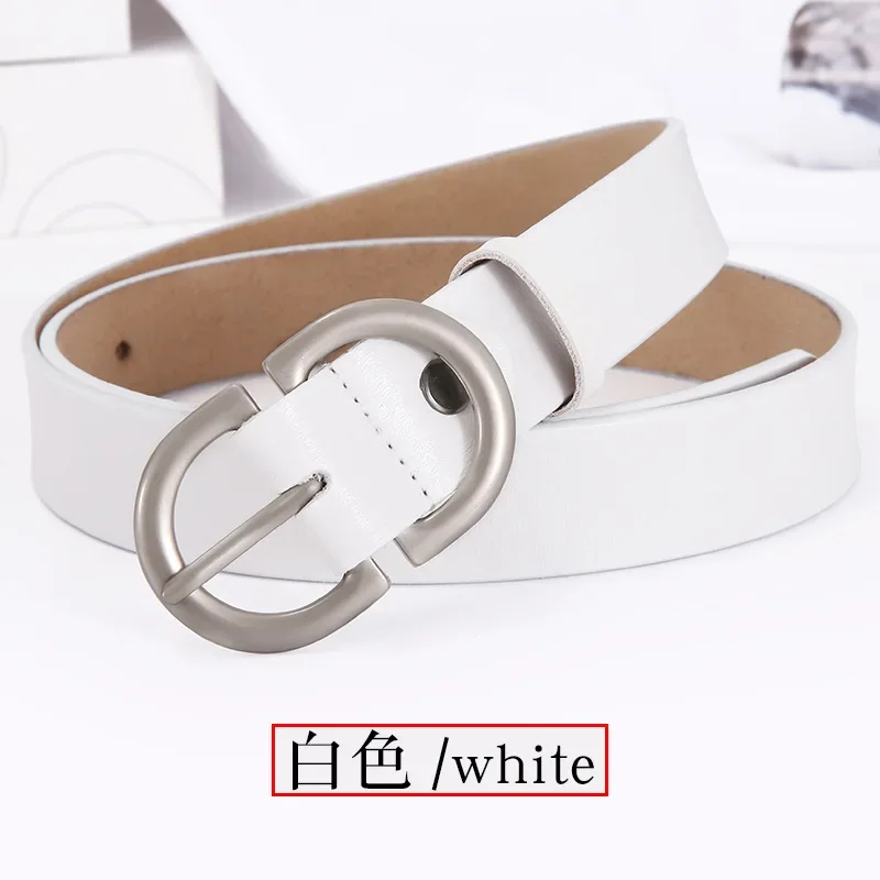 

Women's Leather Belt Versatile Needle Buckle Cowhide Belt Decorative Thin Belt Women's Trendy Item