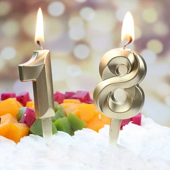 Sparkling Gold Number Candle SEO Tags: 1