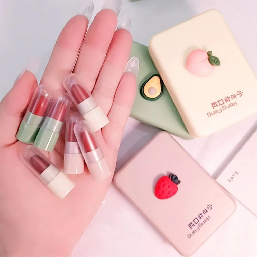 5pcs Makeup Set Mini Lipstick Set Waterproof Long Lasting Matte Lipstick Soft Mist Non-stick Cup Velvet Lip Gloss Ladies