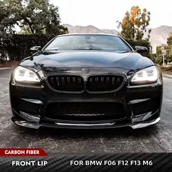 3PCS Front Bumper Lip Spoiler for BMW F06 F12 F13 M6 Base Convertible Coupe 2013 - 2016 Chin Spoiler Splitter Carbon Fiber/FRP